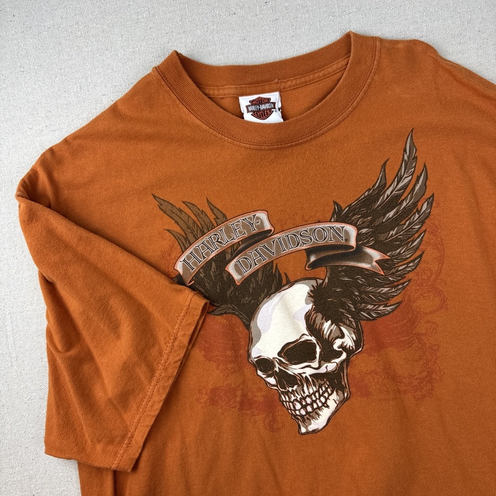 Harley-Davidson Men's XL 100% Pre-Shrunk Cotton Double-Sided Graphic Logo Tee